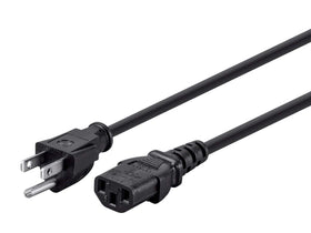 Monoprice power cord NEMA 5-15P to IEC C13 with 20ft reach for reliable desk power