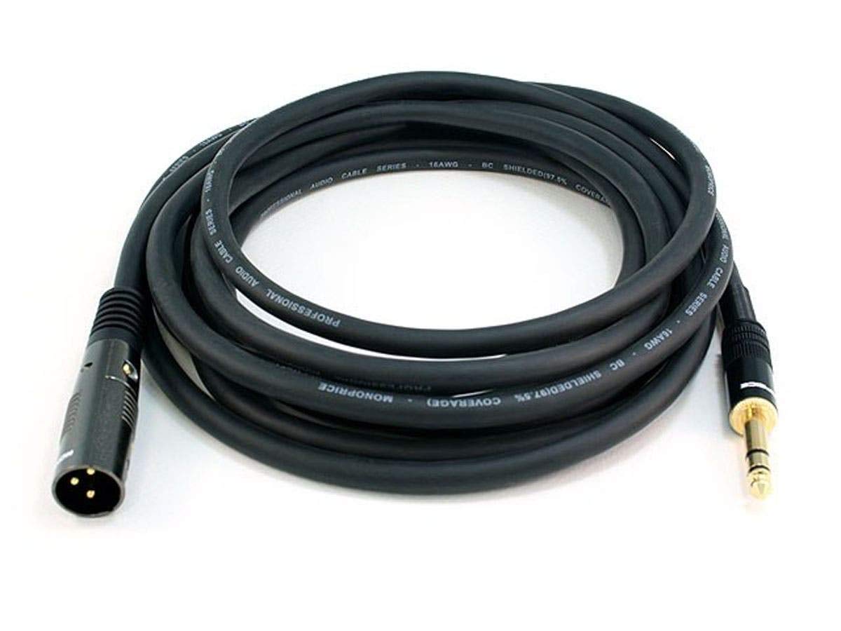 Monoprice premier-series xlr-trs cable enhances high-fidelity audio on stage.