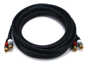 Monoprice Premium 2 RCA cable, 15ft, shielded to reduce interference.