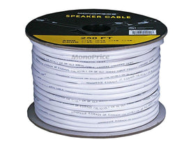 White jacketed 14 AWG cable with color coded conductors for easy polarity.