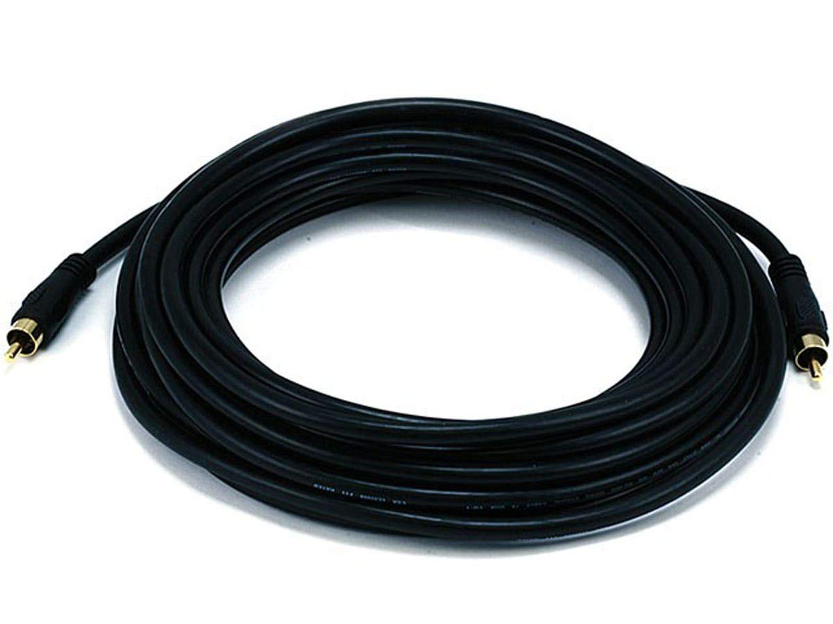 Monoprice RG59U coaxial cable 25 ft with 75-ohm impedance for clear S/PDIF and video signals