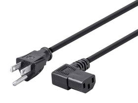 Monoprice right angle power cord front view showing sturdy plug and length