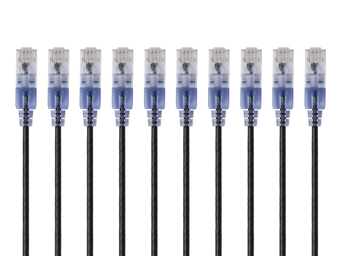 Monoprice RJ45 snagless boot detail protecting clip and simplifying dense terminations