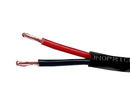Monoprice 12 AWG pure bare copper speaker wire with black CL2 jacket for in-wall safe installation