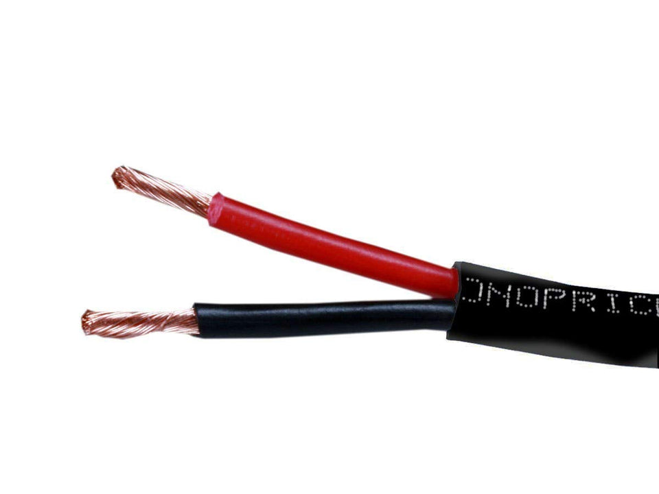 Monoprice 12 AWG pure bare copper speaker wire with black CL2 jacket for in-wall safe installation