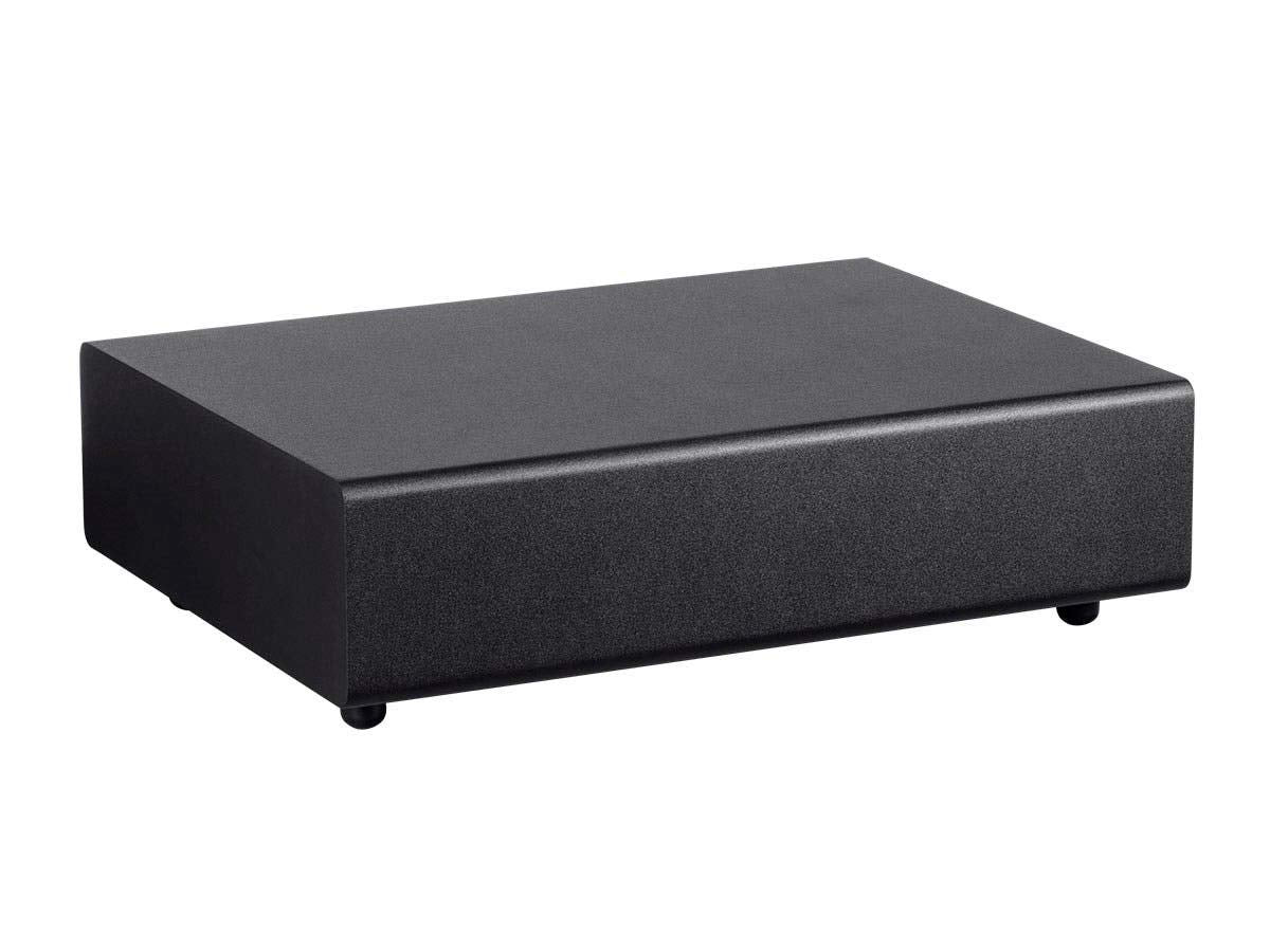 Monoprice SSW-8 under-chair placement for discreet bass in compact rooms.