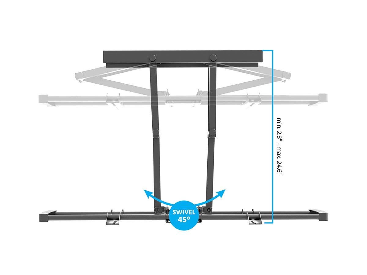 Monoprice bracket with large TV showing scale and fit benefit correct sizing