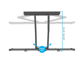 Monoprice bracket with large TV showing scale and fit benefit correct sizing