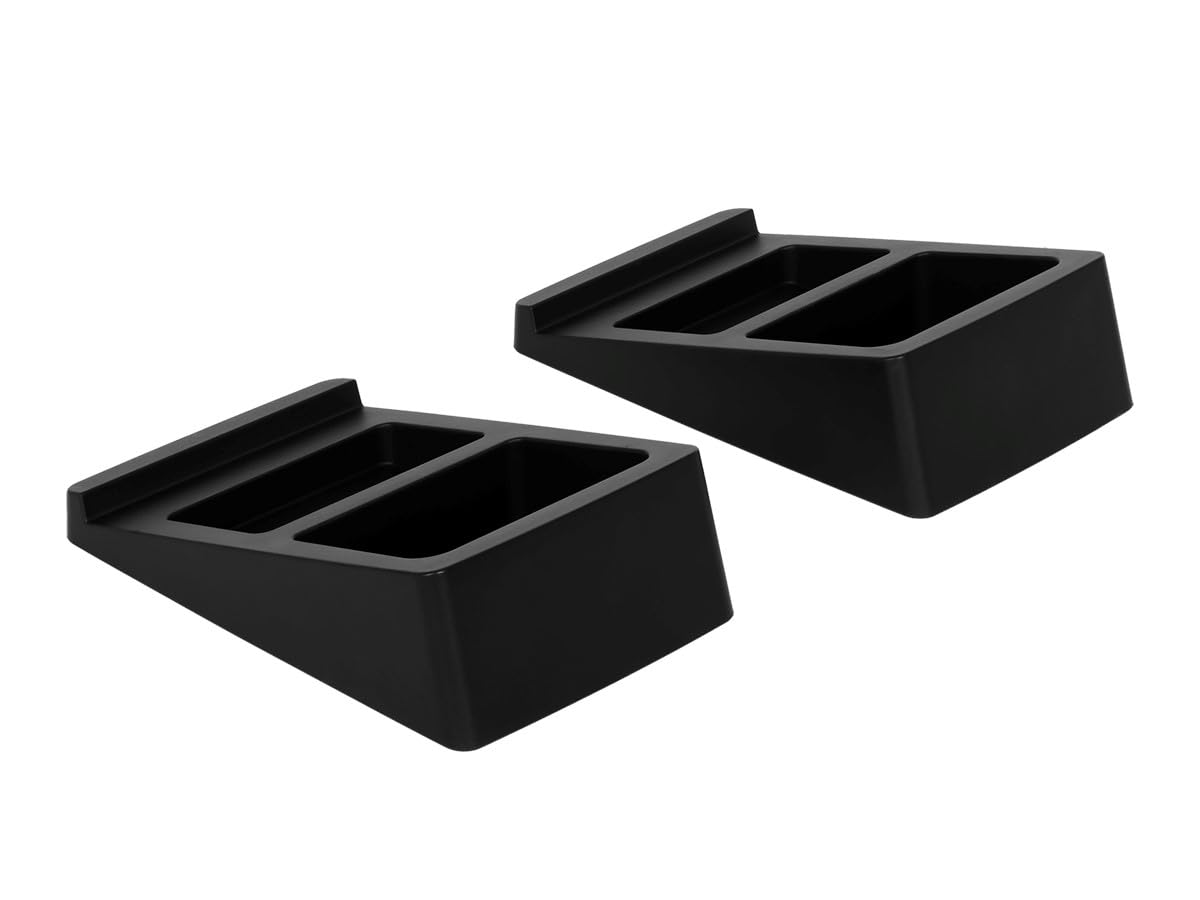 Monoprice tilted wedge desktop speaker stands pair elevating clarity with stable support
