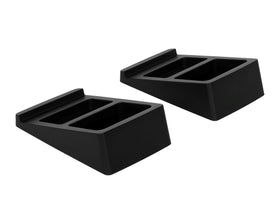 Monoprice tilted wedge desktop speaker stands pair elevating clarity with stable support
