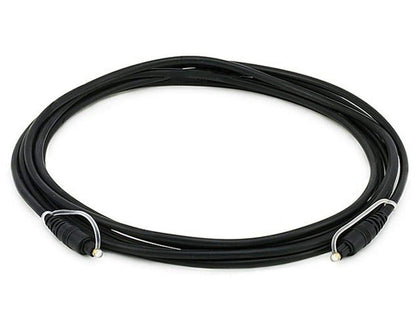 Monoprice Toslink cable front connector showing gold-plated ferrule and secure fit for long-term use