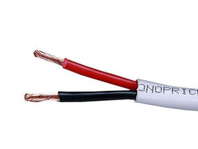 Monoprice two-conductor pair illustrating simple speaker wiring.