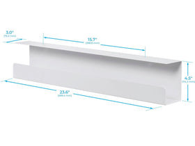 Monoprice under-desk cable tray wire-management provides easy access to power supplies.