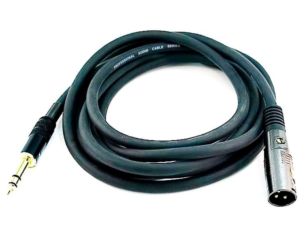 Monoprice xlr-to-trs 10-foot cable for clean stage connections and reduced interference.