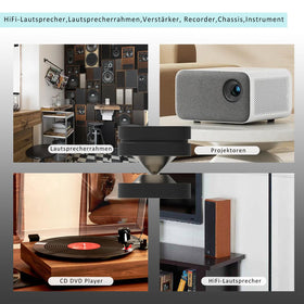 Monosaudio amplifier on tiles with pads, protects floor and reduces resonance