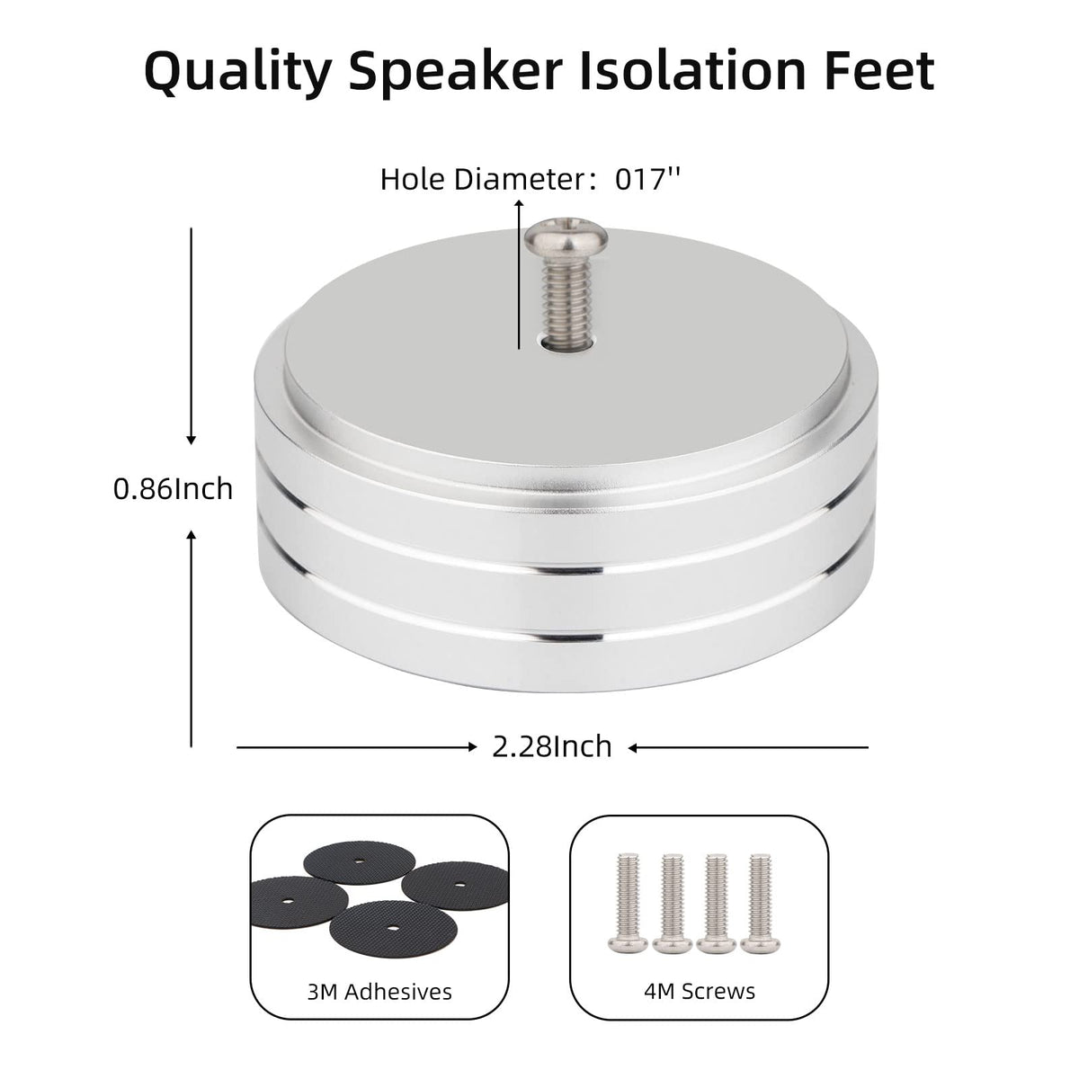 Side grooves on Monosaudio feet enhance aesthetics and damping