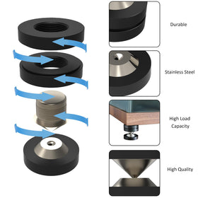 Monosaudio pad underside detail showing POM material, vibration damping benefit
