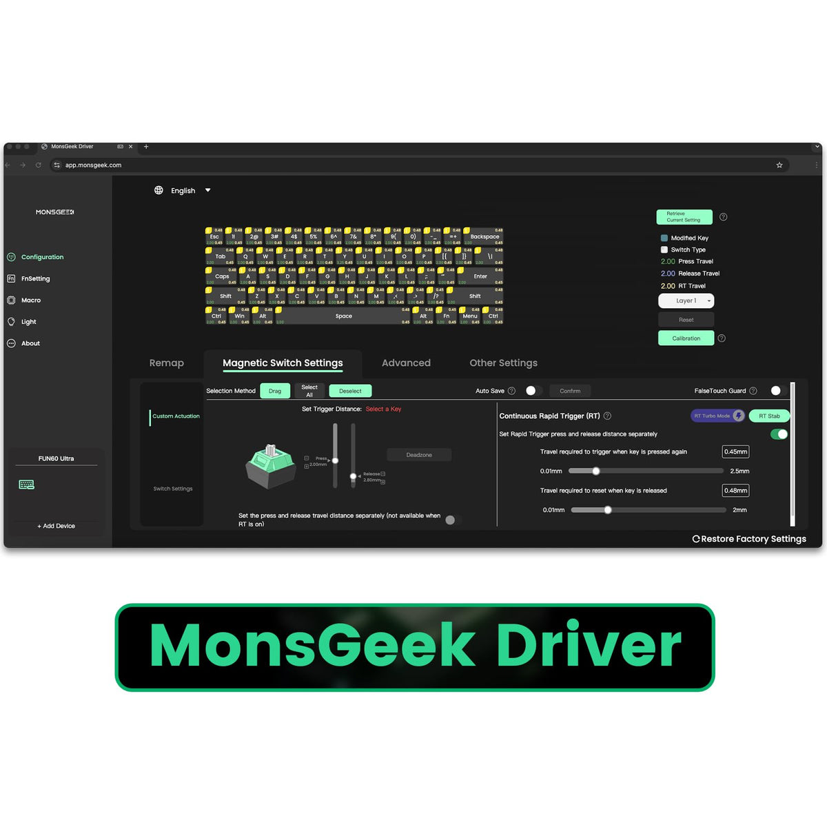 MONSGEEK close view of USB-C port and connectivity options showing robust wired and wireless switching benefit