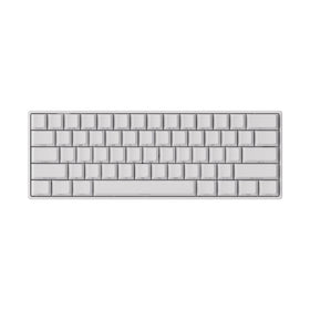 MONSGEEK front view of white 60% FUN60 Pro showing shine-through keys and clean layout for precision