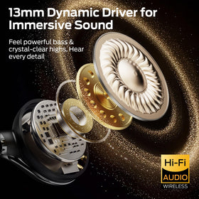 Monster AC225 close-up of driver housing highlighting audio-focused construction benefit