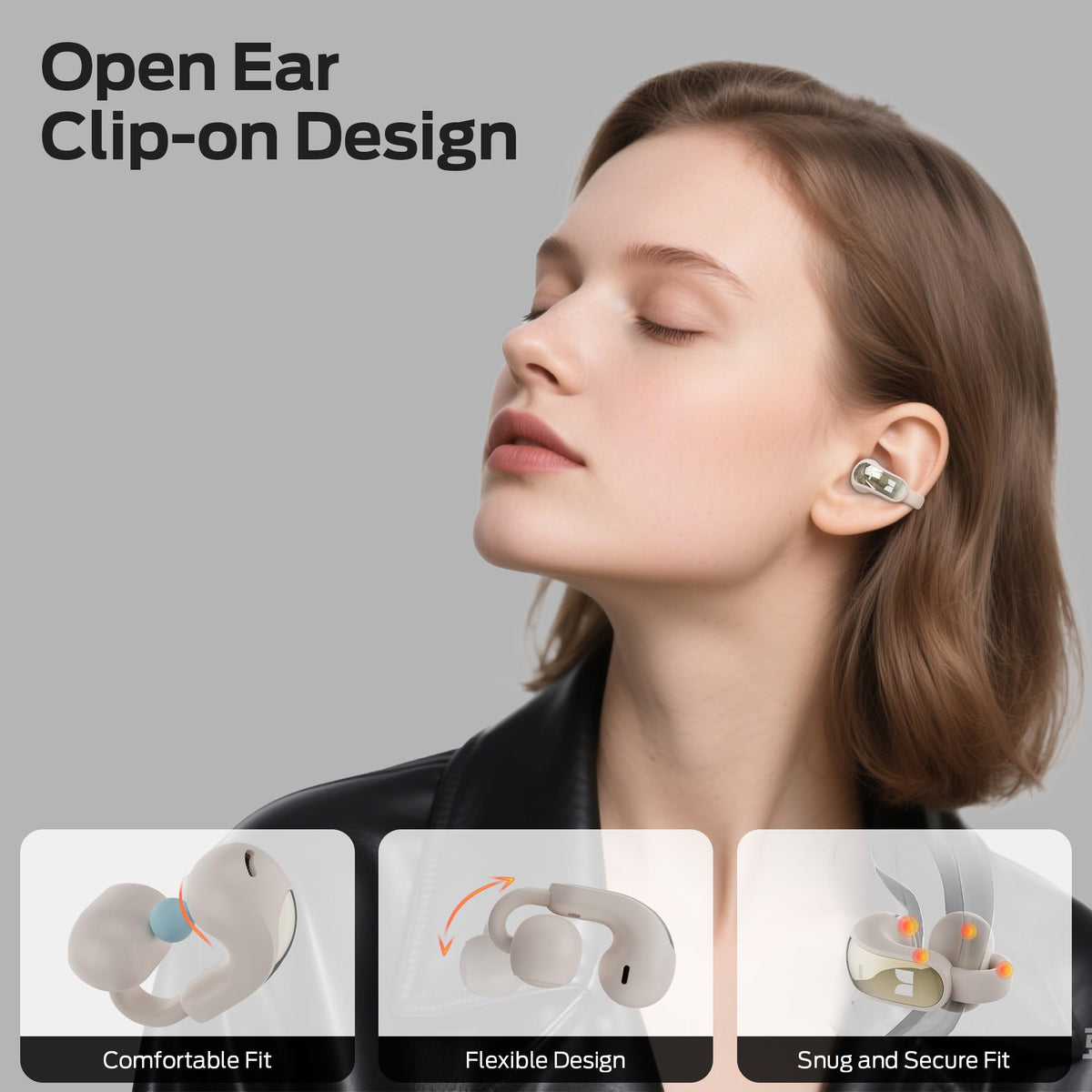 Monster AC228 side clip detail highlighting flexible memory alloy for secure fit