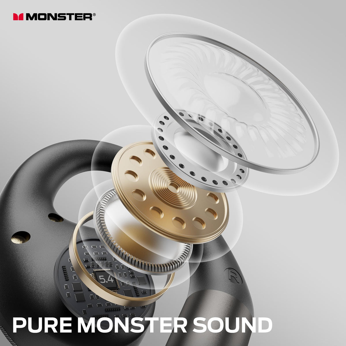 Monster AC335 Bluetooth 5.4 connection: fast pairing for smooth wireless listening.