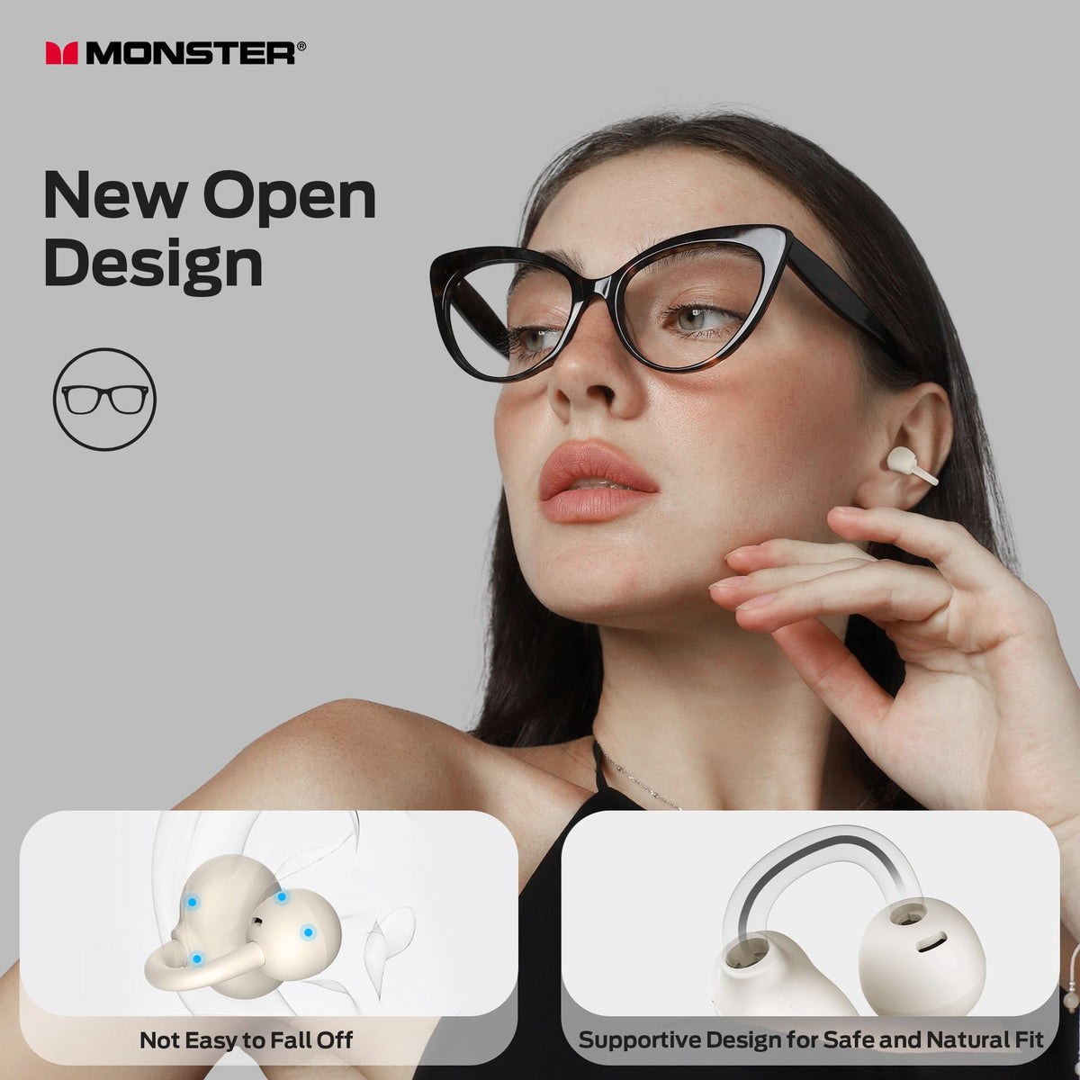 Monster AC339 touch control demo with finger and quick access to music playback