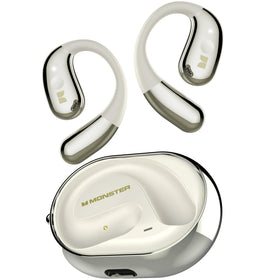 Monster AC360 front view showing open-ear design and comfortable fit benefit