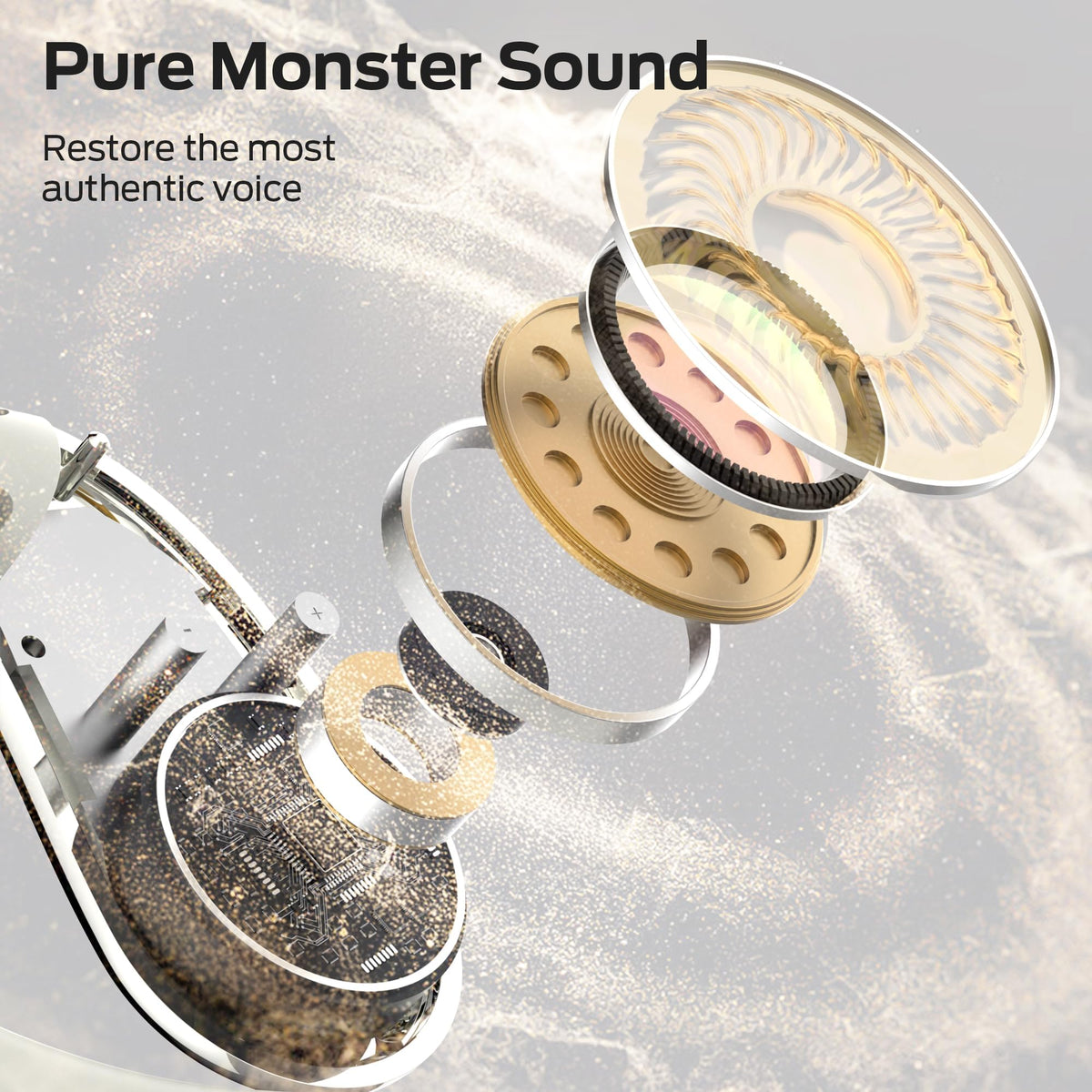 Monster AC360 side profile on ear demonstrating secure fit and situational awareness