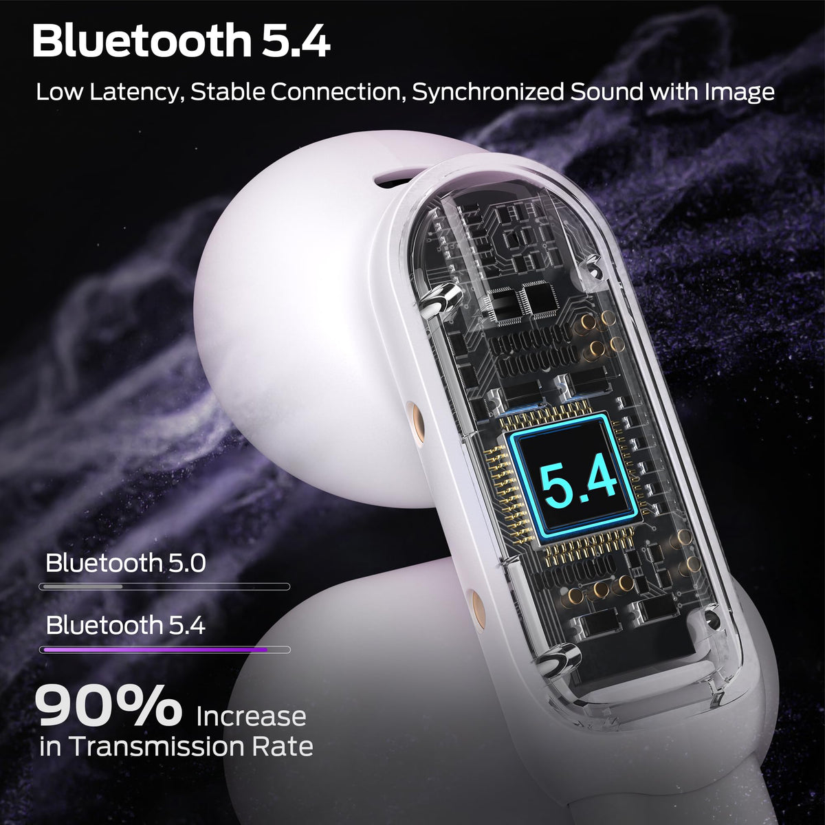 Monster AC601 ENC for calls in purple, delivering clear conversations