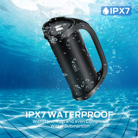 Waterproof design showcased under outdoor conditions.