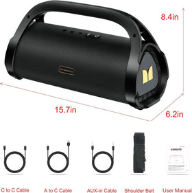 Monster Adventurer Max supports Bluetooth 5.0, AUX, Micro SD, USB, and mic input.
