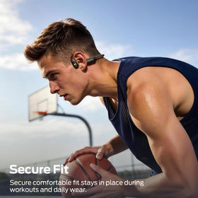 Monster BC300 close-up of bone conduction transducer delivering clear audio without ear canal plugs