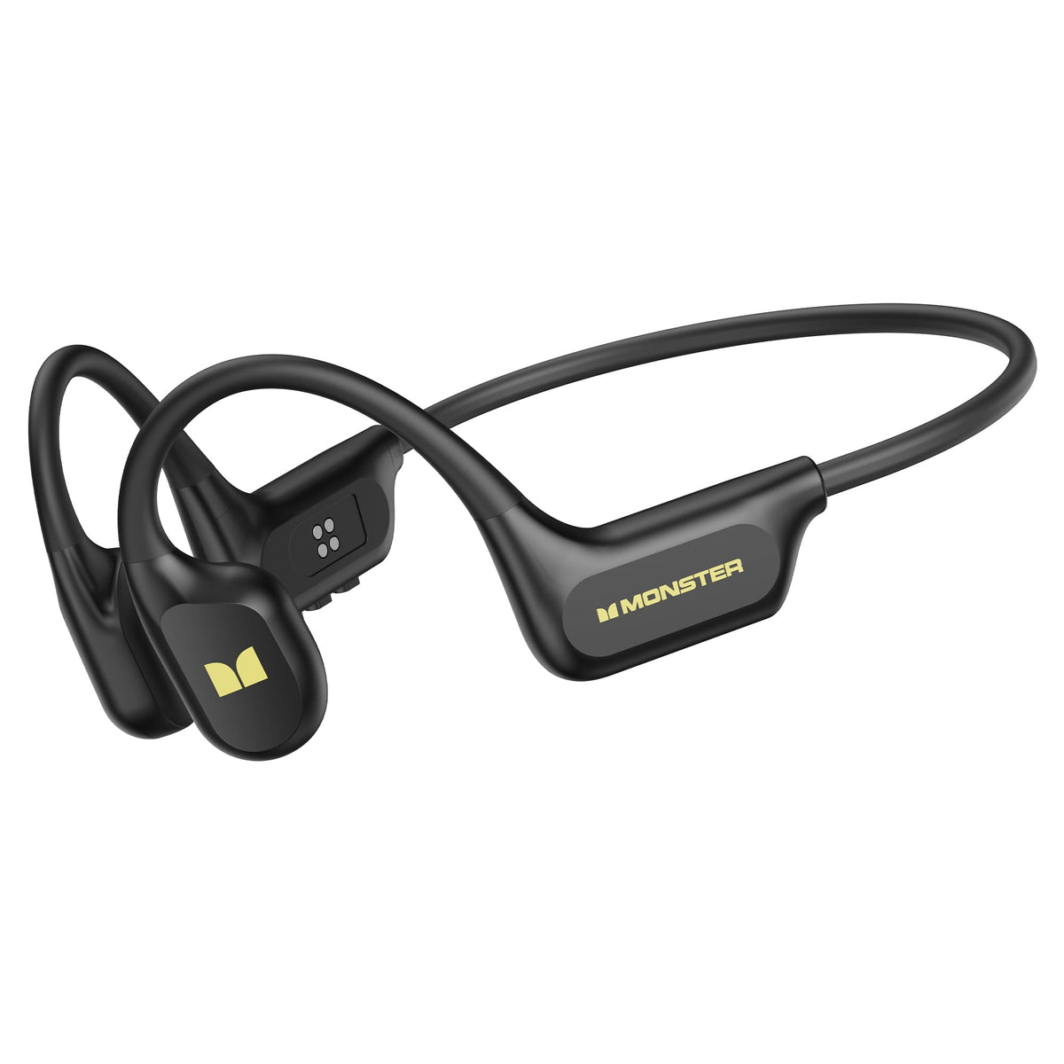 Monster BC300 front view showing open-ear frame and sleek finish for comfortable wear