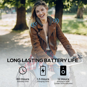 Monster Boomerang neckband directs sound upward toward ears for clarity