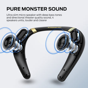 Monster Boomerang neckband wearable design for secure comfort