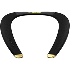 Monster Boomerang Petite worn around the neck for hands-free listening all day.