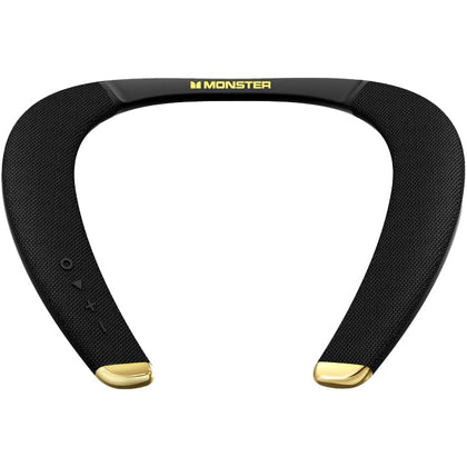 Monster Boomerang Petite worn around the neck for hands-free listening all day.