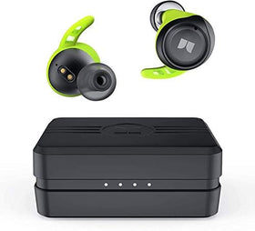 Monster Champion earbuds front view for on-the-go listening and compact design.