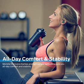 Monster Clarity 101Plus ear in use during workout for secure fit benefit