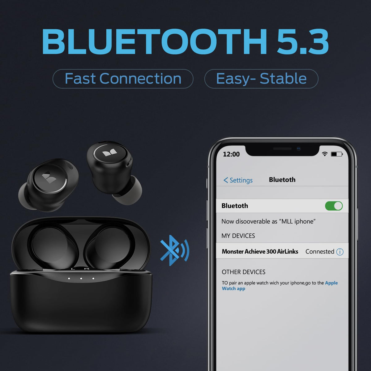 Monster earbuds worn in ear during run highlighting secure fit and comfort