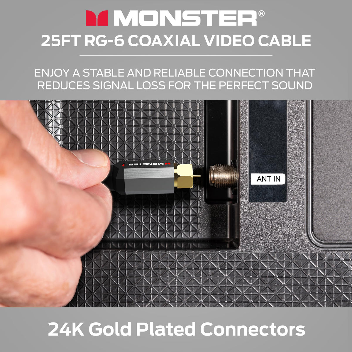 Flexible routing with Duraflex jacket for tight spaces on Monster Essentials RG-6