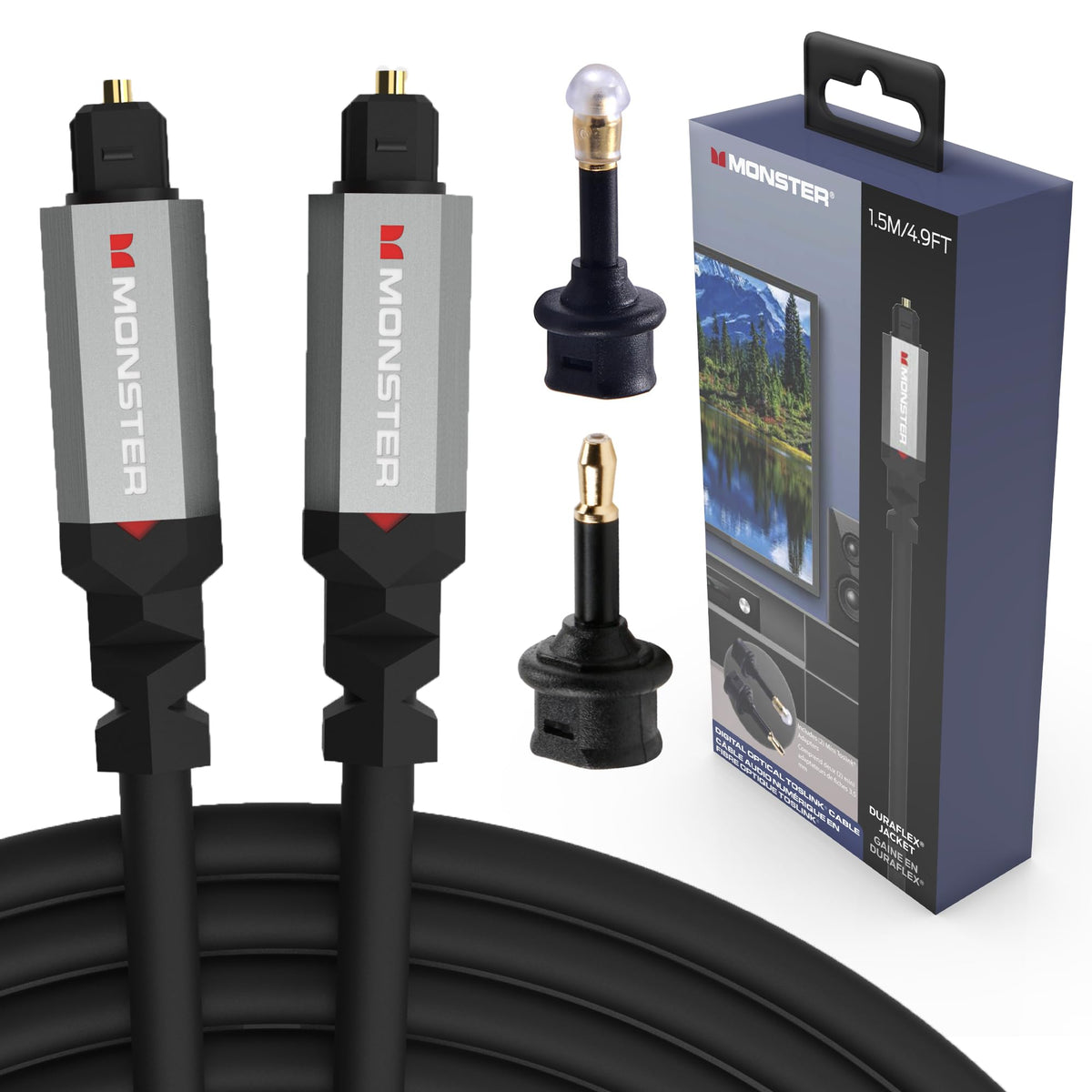 Monster Gen2 Essentials gold connectors close-up highlighting signal fidelity.