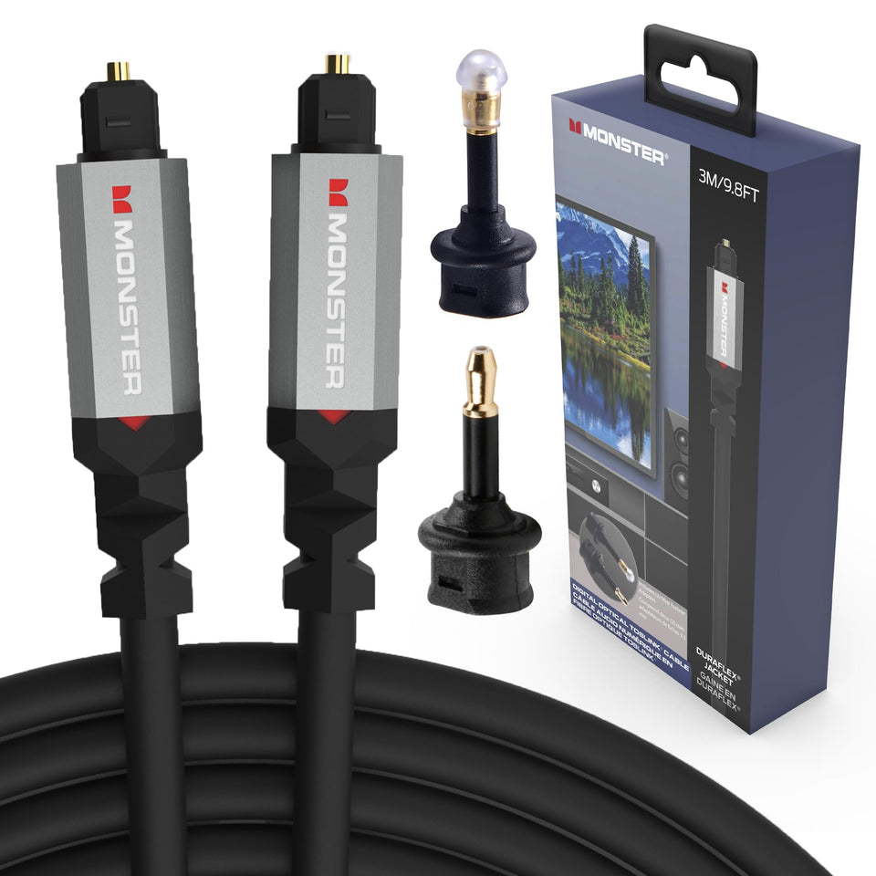 Monster Gen2 Essentials Toslink cable for TV delivers clear digital audio