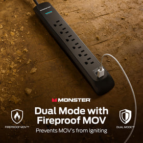 Monster LED indicator lights showing protection status for peace of mind