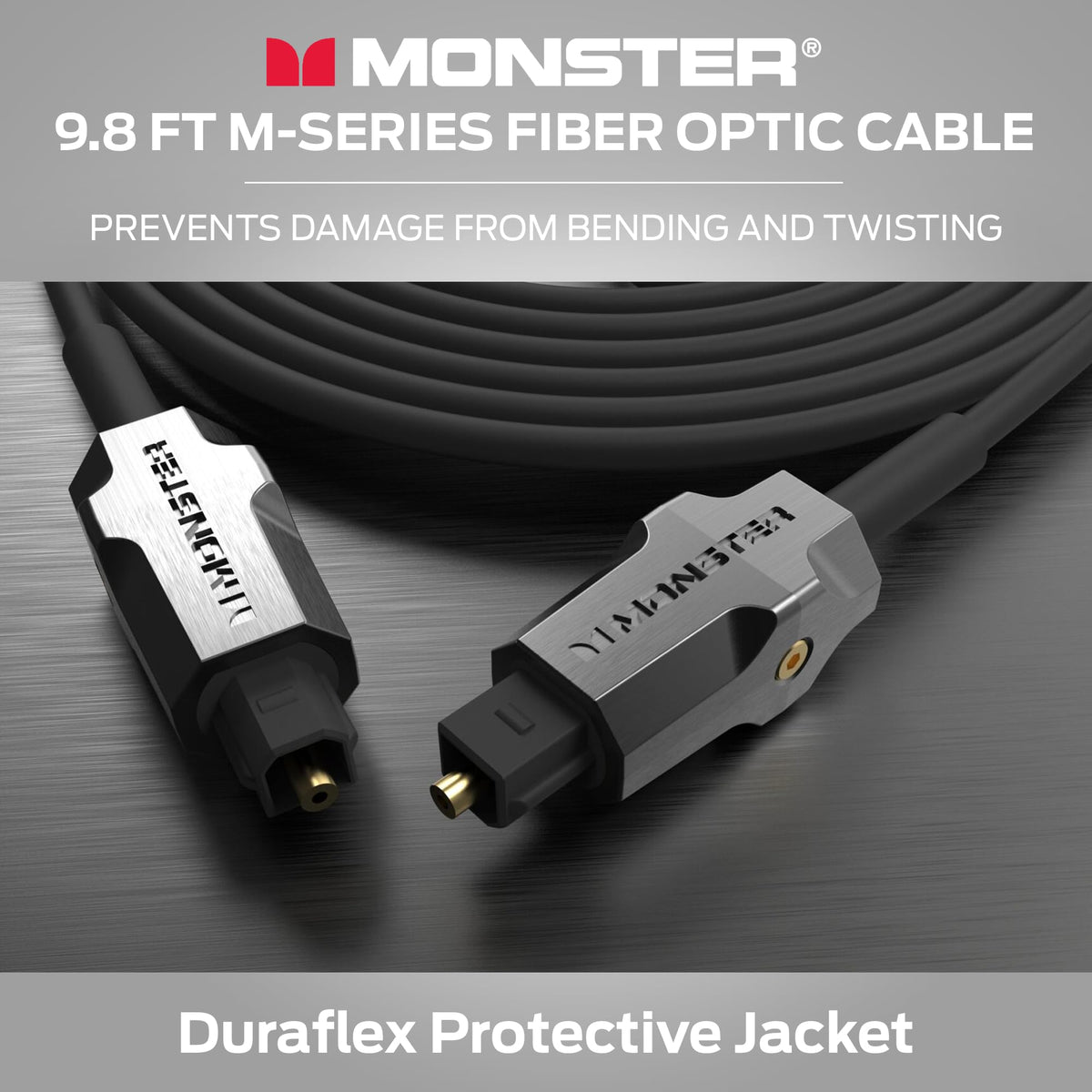 Monster M-Series beside ruler showing 9.8ft length for flexible room placement