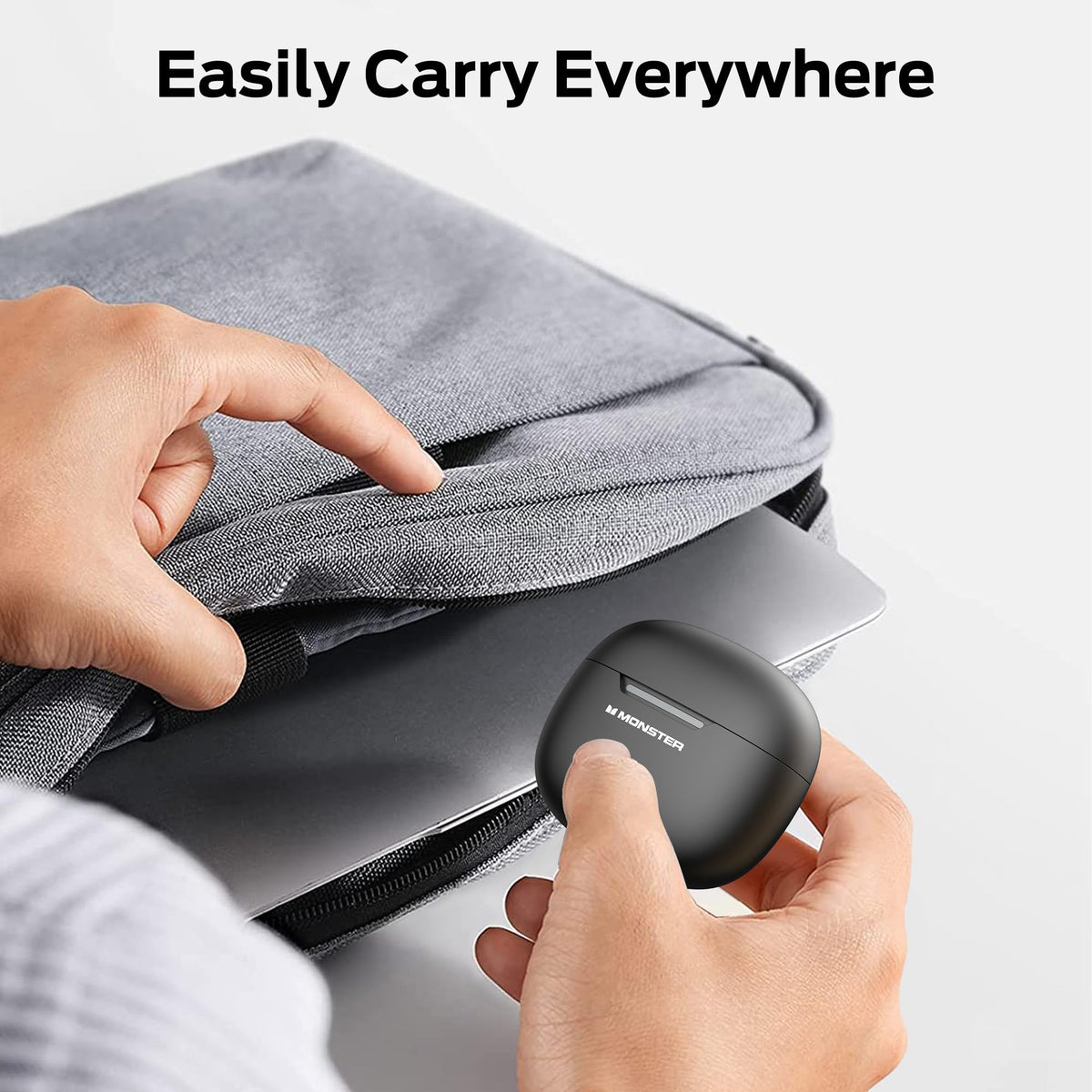 Monster N-Lite 208 compact design fits in any bag.