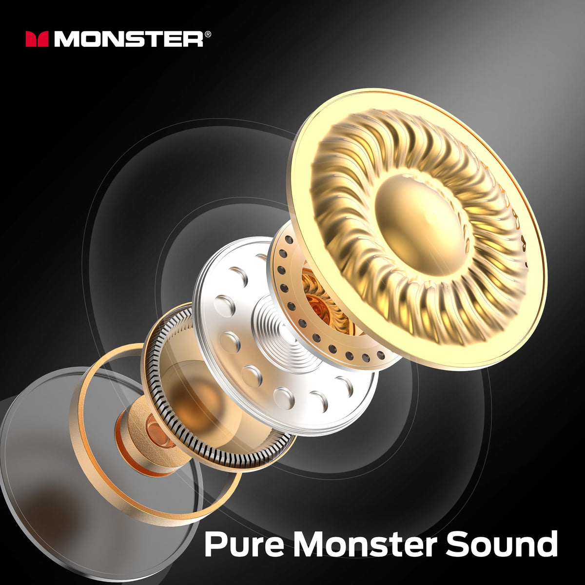 Monster N-Lite 208 earbuds inside case for quick recharging.