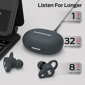 Monster N-Lite 210 Type-C charging port view showing fast convenient charging