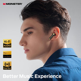 Monster N-Lite 211 charging case LED display showing battery percent for instant power insight